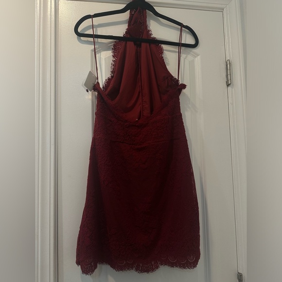 Free People Harper Red Lace High Neck Dress - Picture 4 of 4